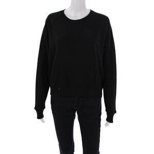 Myles Price Womens Minilux Raglan Long Sleeve Crew Neck Sweatshirt Black Size 1